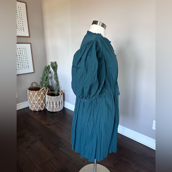 A New Day Target Dress Cotton Seersucker Boho Prairie Peasant Hunter Green XL - Picture 4 of 12